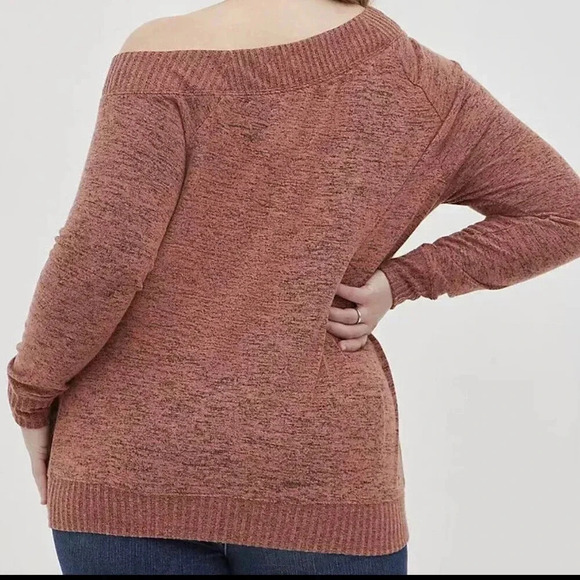 Torrid Super Soft one shoulder long sleeve knit top size 1X J13 - Picture 3 of 7
